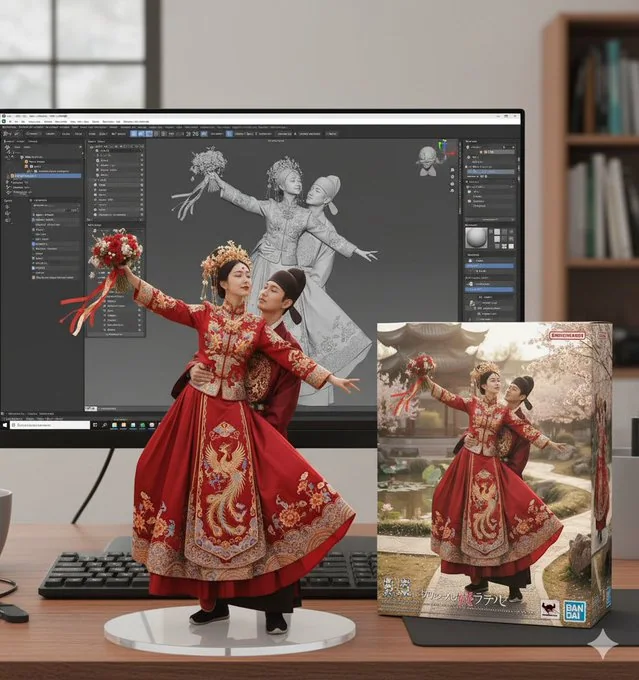 Figurine - Modélisation ZBrush, affichage de l'écran et boîte d'emballage au style Bandai