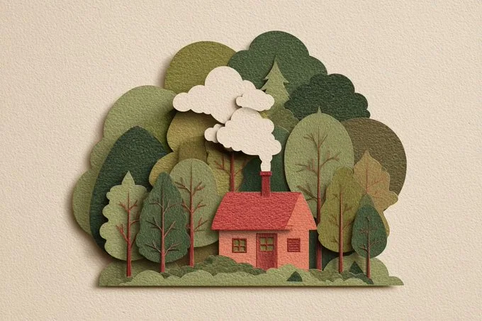 Illustration de papier découpé en couches