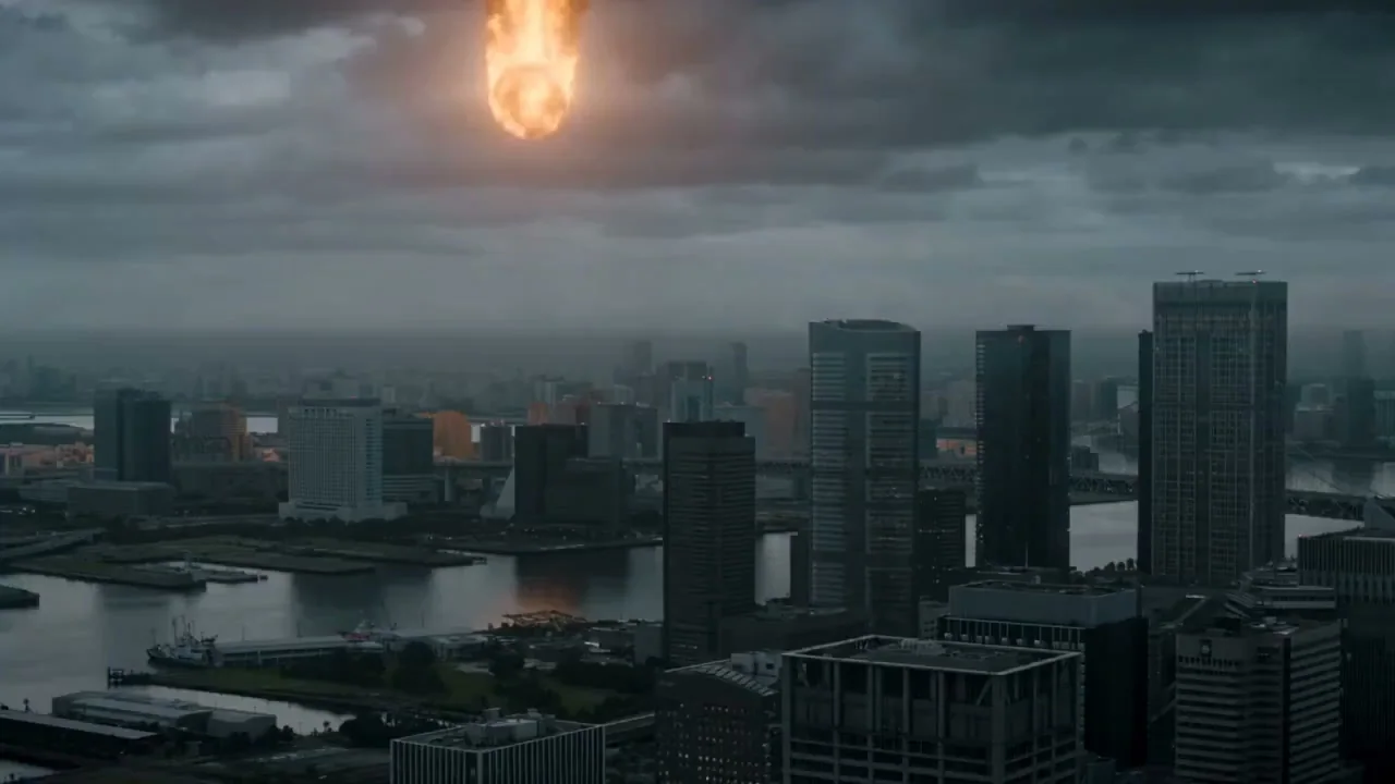 Hollywood-level modern urban apocalypse meteor impact