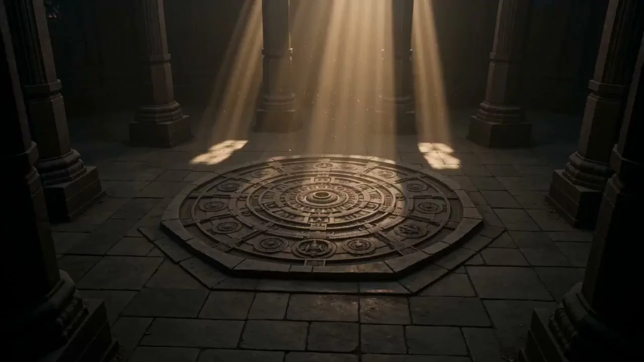 The Epope of Light and Shadow Within the Sacred Mandala of an Ancient Temple's Earth Palace