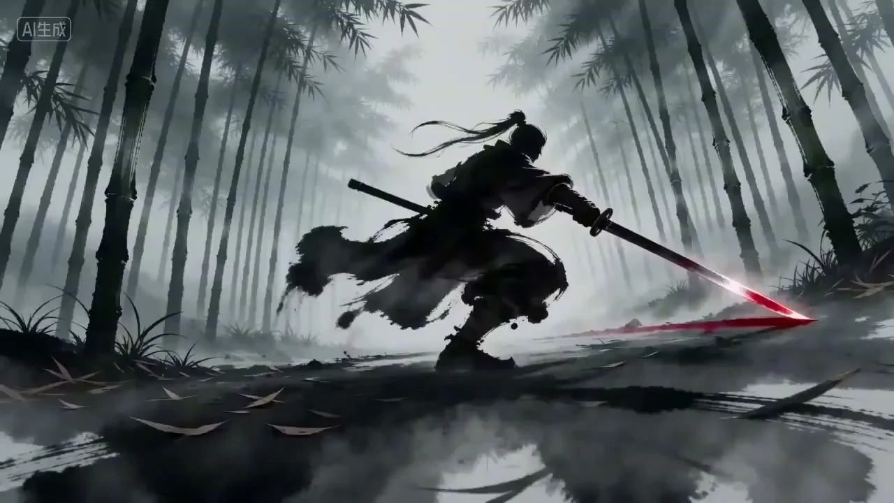 Ink-Washing Wuxia: The Summit Showdown Between Red and Blue Shadows