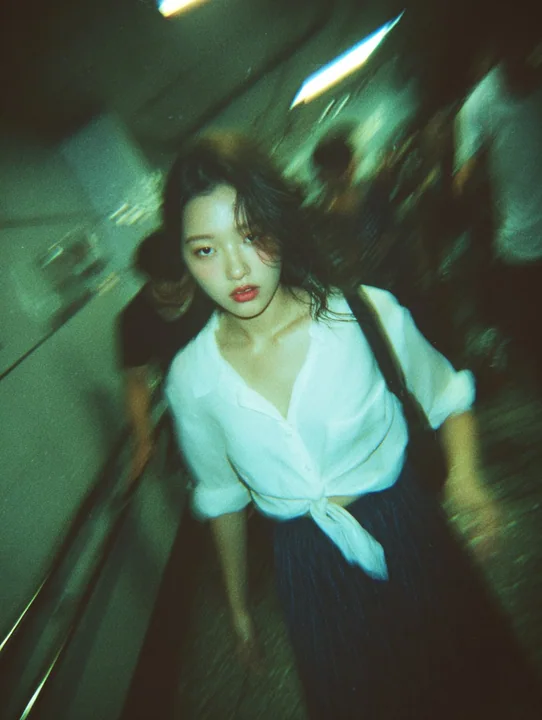 Femme en escalier du métro de Tokyo