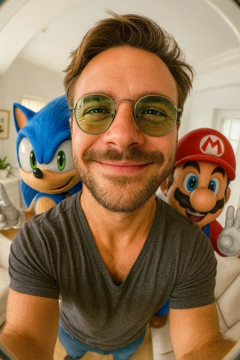 Take a photo with Sonic and Mario