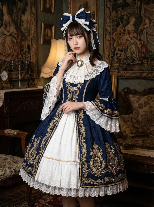 幽藍バロック古典ロリータ少女