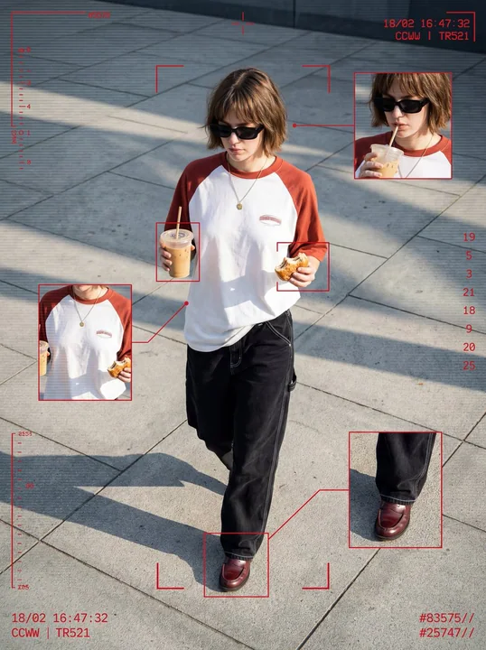 Mode cruel sous la surveillance panoramique du déchet cybernétique