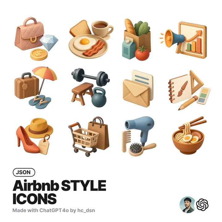 icônes au style Airbnb