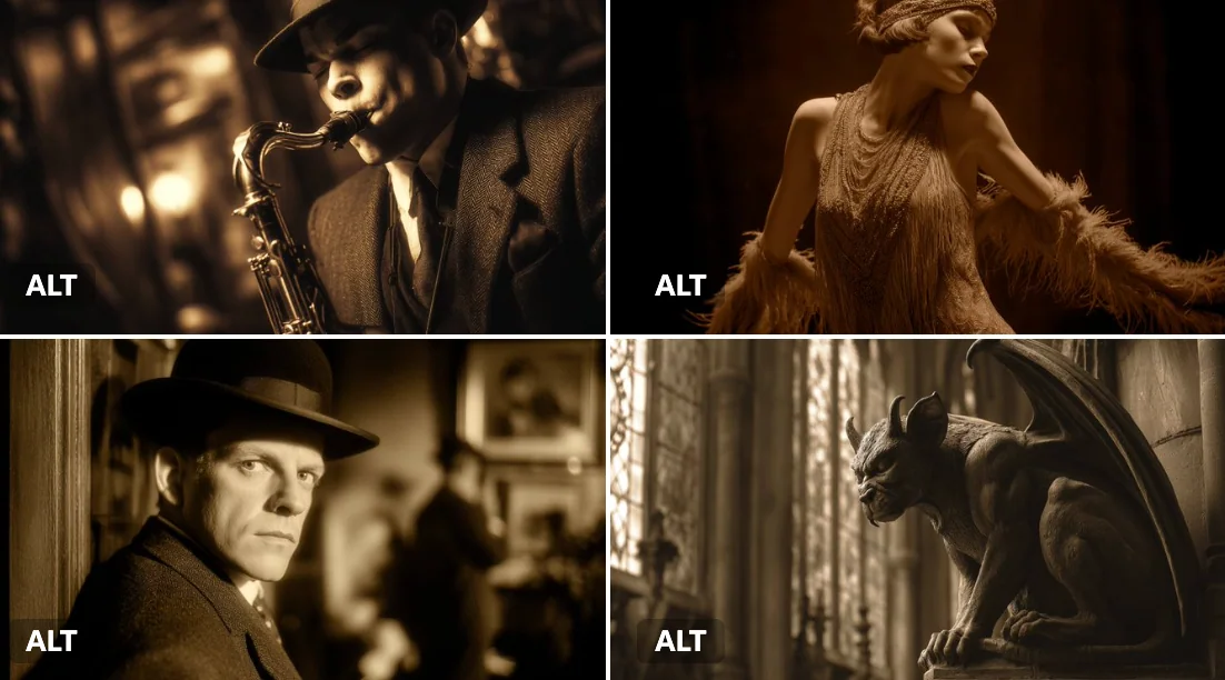 Silent movie scene