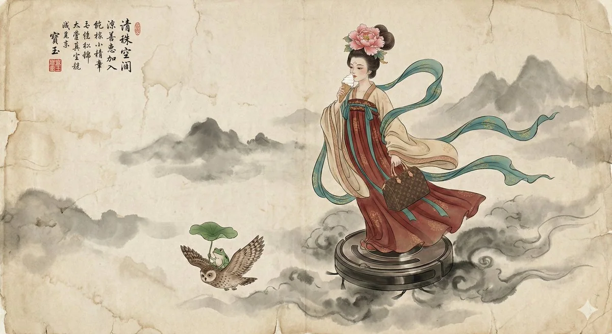 Peinture chinoise traditionnelle à l'encre et au pinceau - Fée