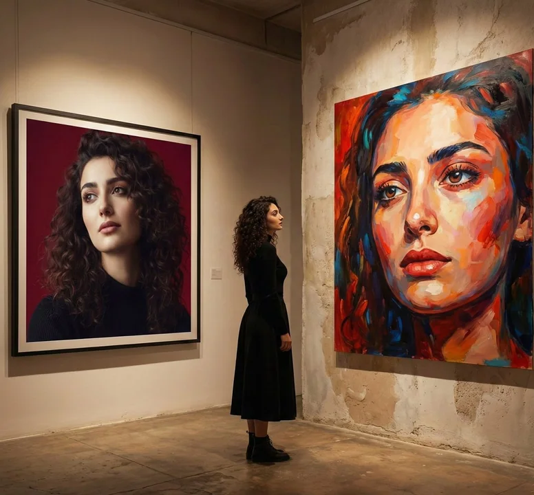 تباين بين الصورة الواقعية وال مجردة في تجسيد تداخل الضوء والظل