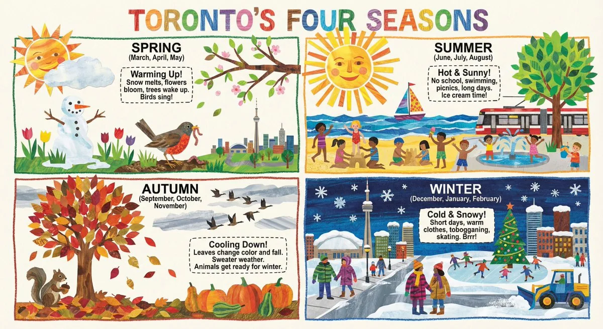 Infographie sur les changements des saisons