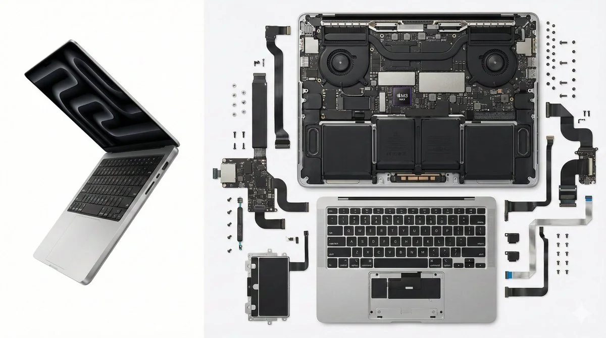 Démontage de l'ordinateur portable MacBook Pro