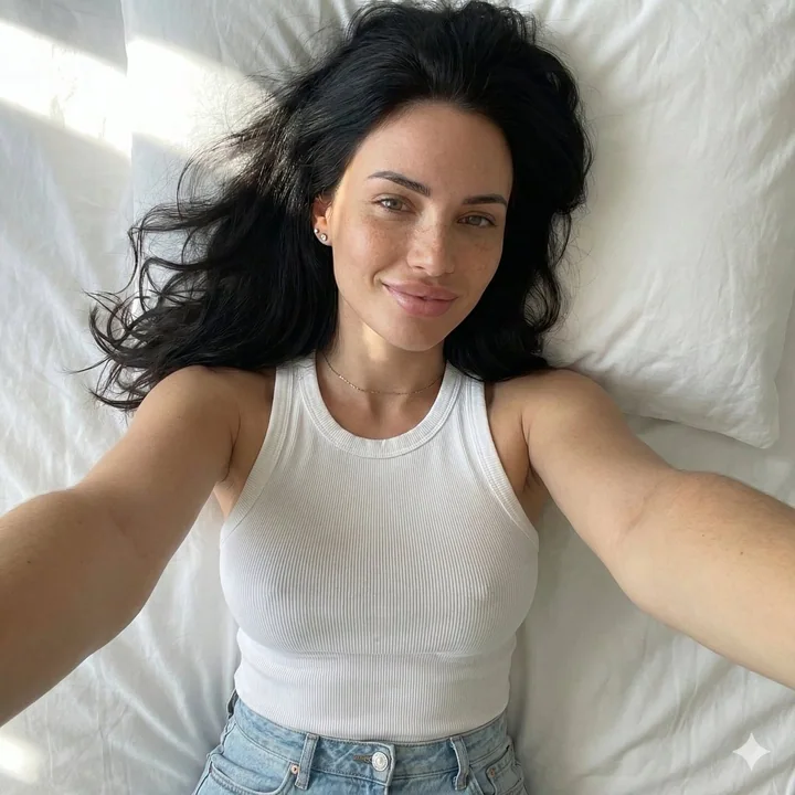 Autoportrait d'une femme allongée
