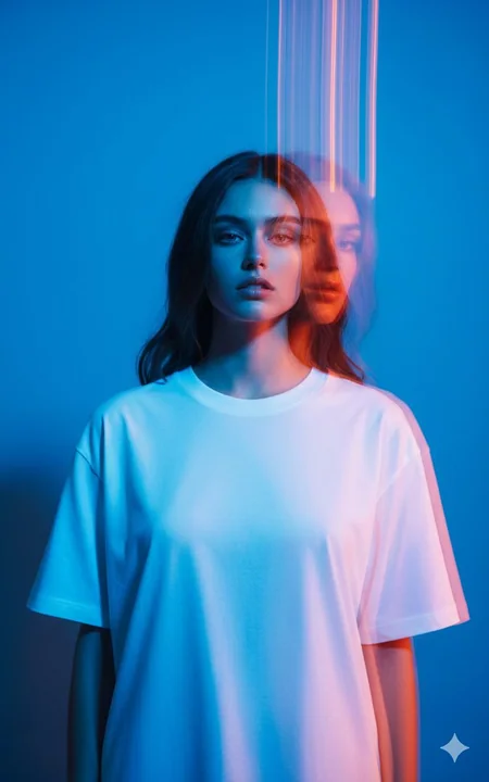 Surreal Blue Mood Multiple Exposure Fashion Light Photography