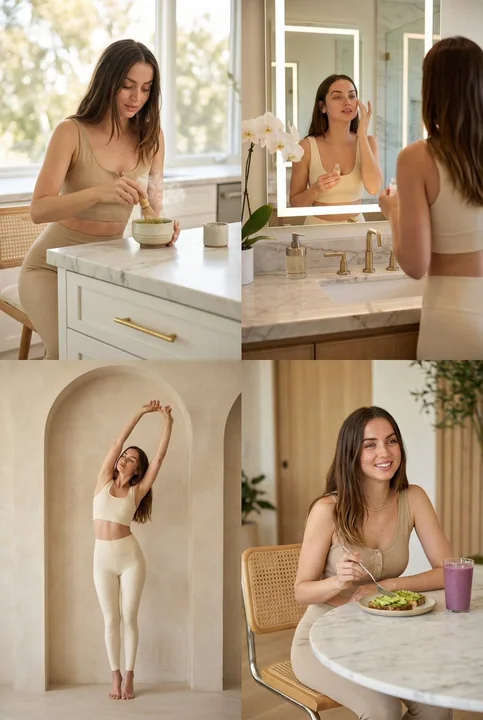 Minimalist Luxury Style: A Set of Photos Showcasing the Healthy Lifestyle of a Refined Woman