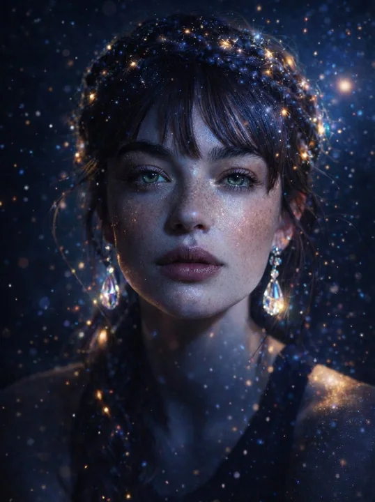 星尘沐浴的梦幻少女电影感肖像