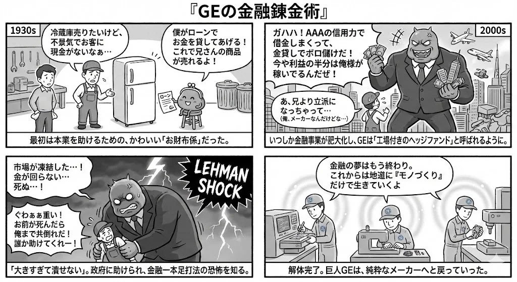 通用电气金融业务四格漫画创意呈现