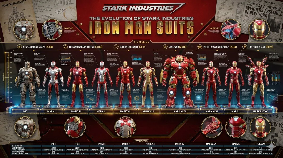The Evolution of Iron Man Armor from Stark Industries