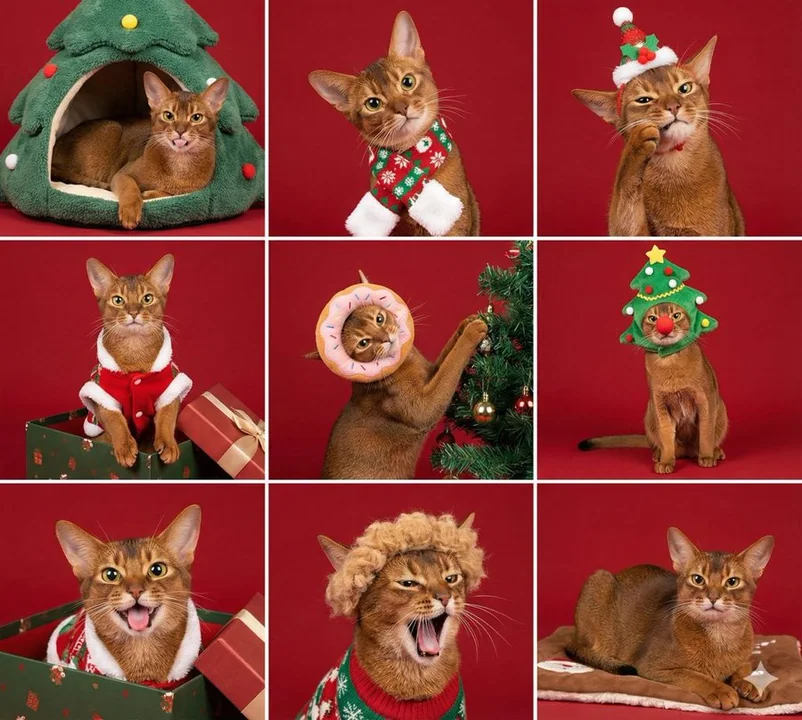 Chassez le chat de Noël en 9 cases