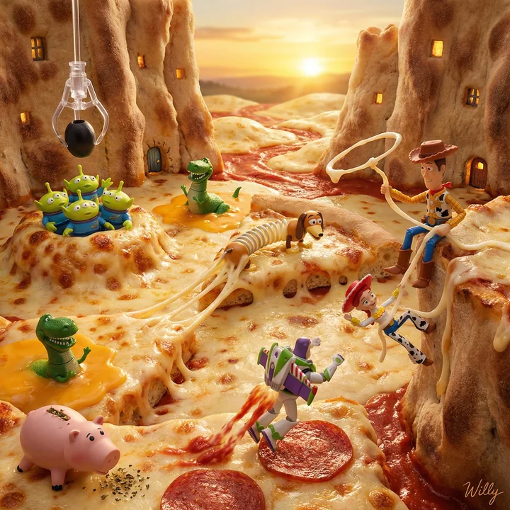 La grande aventure miniature et fantastique de la pizza de Toy Story