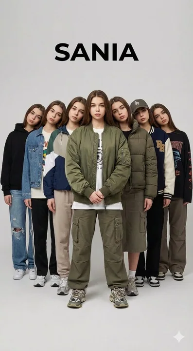 Surreal multi-clone streetwear fashion editorial