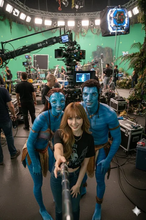 映画やドラマのキャラクターとセルフィーを撮る