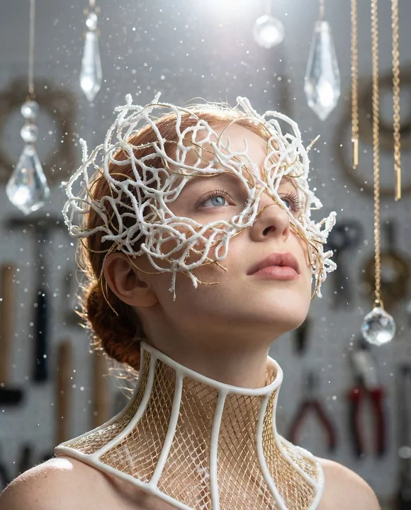 Frozen divine beauty: the numinous elegance of ceramic and gold filigree intertwined