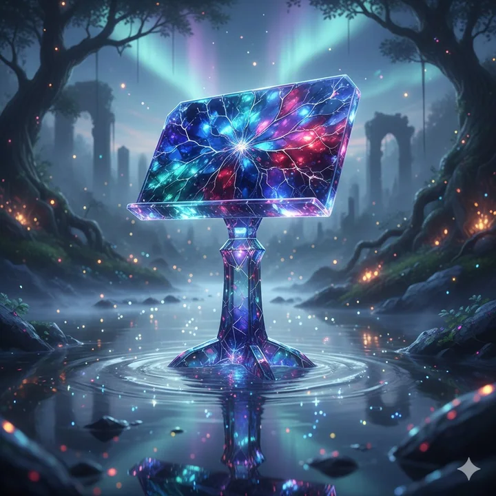 The dazzling crystal music stand by the dreamy waterside