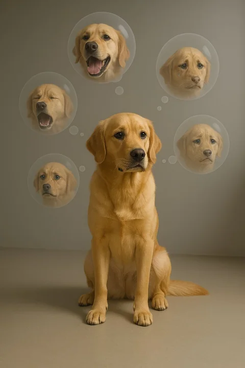 Thought bubbles in different emotional states
