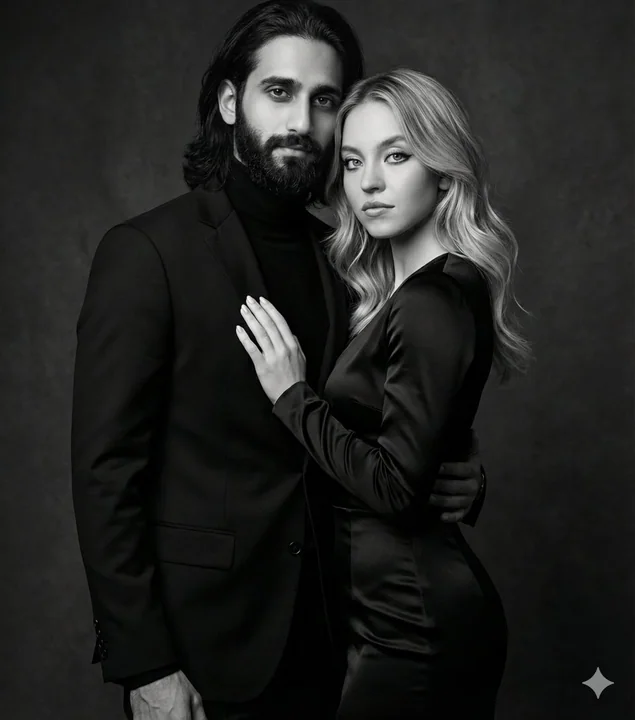 Portrait photo de couple éternel sous les jeux d’ombre et de lumière en noir et blanc