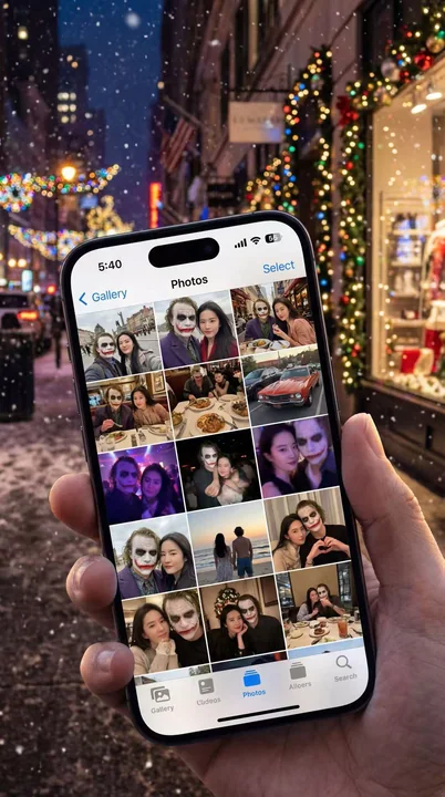 شبكة معرض تطبيق الصور في iOS من آبل