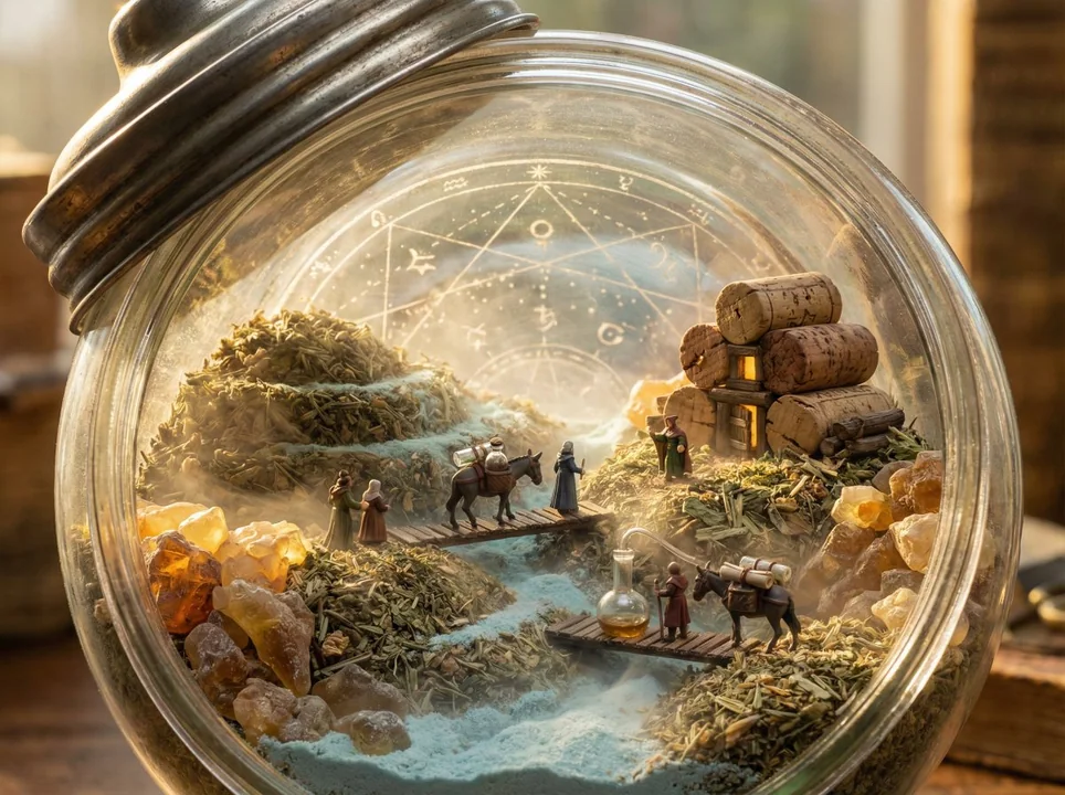 A fantasy journey through the microscopic world unfolding from an ancient vessel