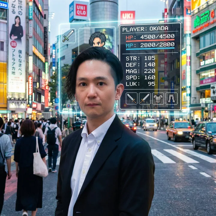 現実世界に浮かび上がる超リアルRPGステータスパネル
